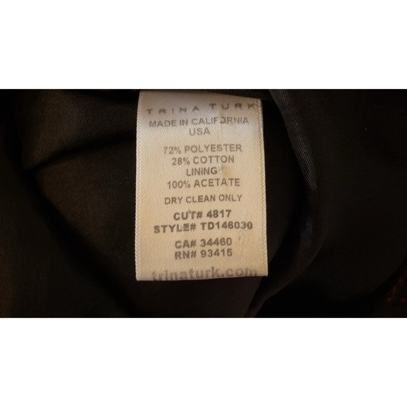 Trina Turk Leko Dress Size 10 Geo Mod Black-Pink Fully-lined Luxury Fashionable - Picture 4 of 5